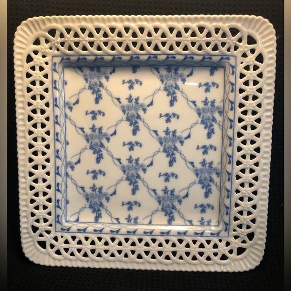 Rose Brocade Square Platter by Skye McGhie - Picture 1 of 4